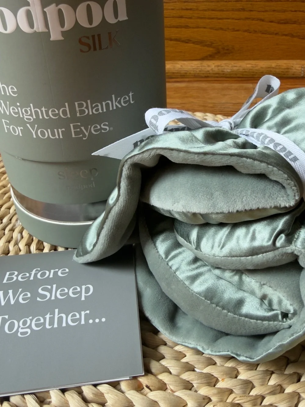 Nodpod Silk Weighted Eye Mask in Sage Green